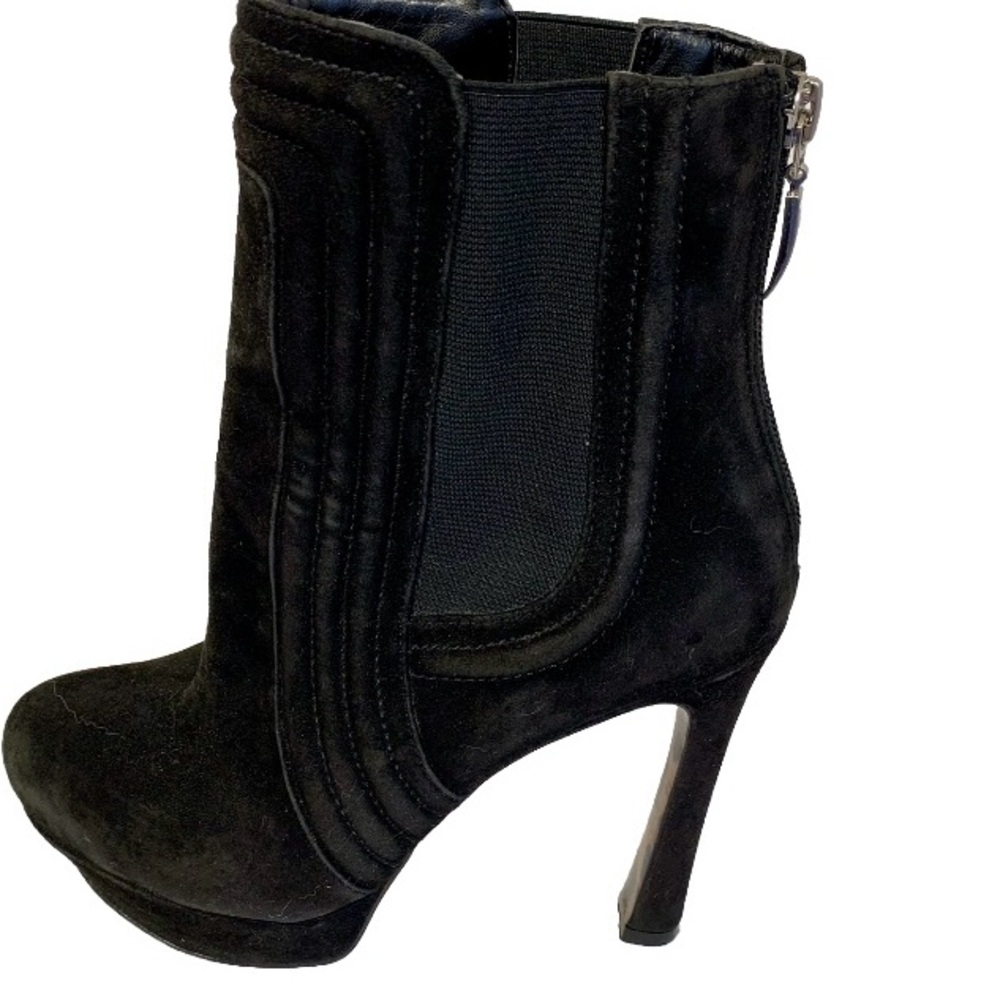 Guess Abrielle Suede Ankle Boot Women 6.5 Black Platform Stiletto Office Siren